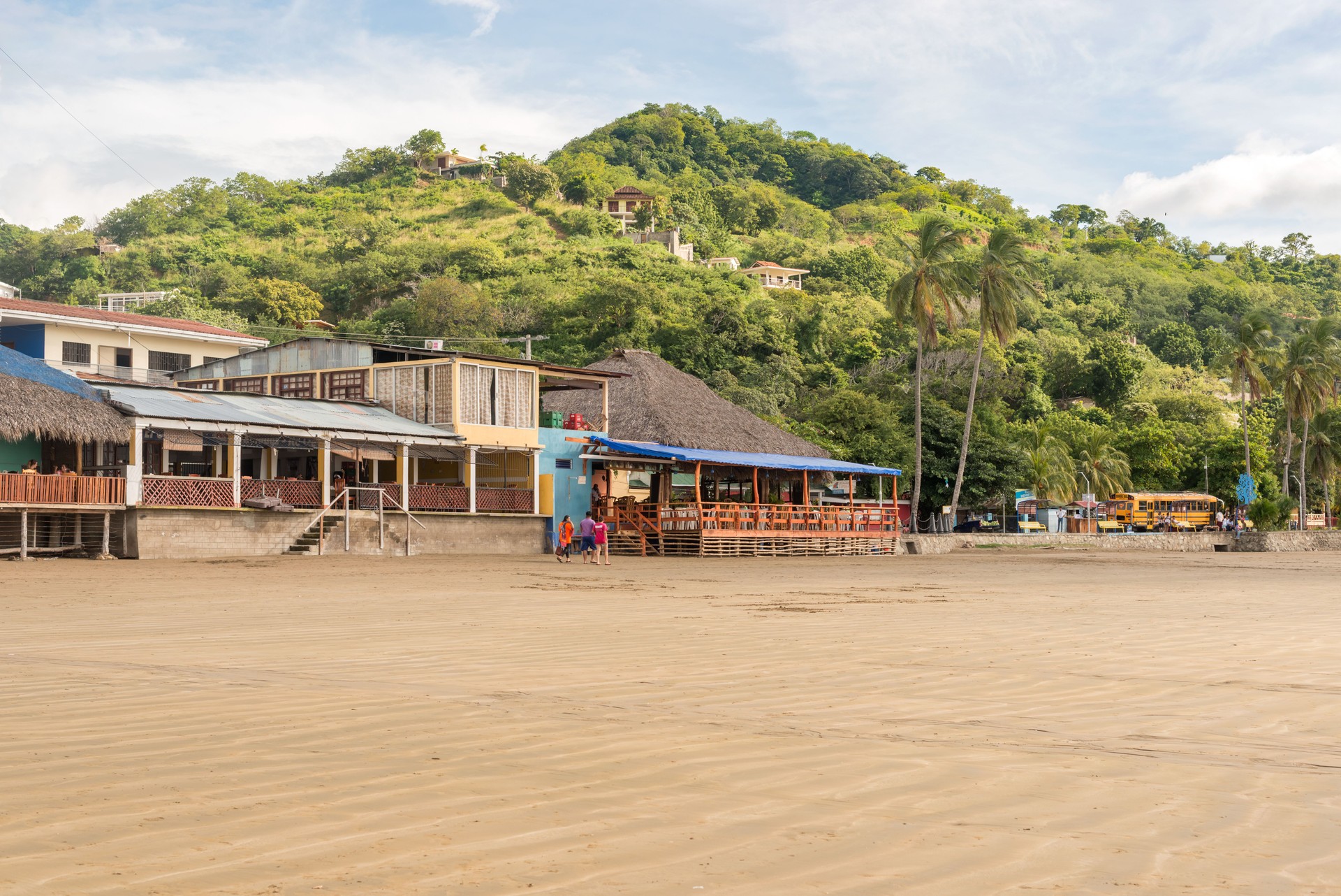 San Juan del Sur main beach at the Pacific Ocean shore